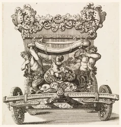 Näkymä ensimmäisestä vaunusta edestä (1686 Lord Castlemaine, Andrea Cornelly Ciro Ferrin jälkeen, 1687-1700
