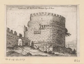 Tombe van Caecilia Metella Roomassa Sepulcrum M. Mallorum nimeltään Cape of Boue (otsikko esineessä) Gezichten op Rome (sarjan nimi) Joitakin näkymiä Rooman asumattomista paikoista (sarjan nimi)
