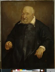 Christoforo Novatin (?) muotokuva (C. Novatin muotokuva). Giovan Battista Moronin (1520 tai 1525-1578) maalaus öljy kankaalle. italialainen taide (Bergamo)