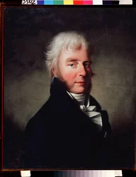 Prinssi Sergei F. Golitsynin (1749-1810) muotokuva (Prinssi Sergei F. Golintsynin muotokuva). Giovanni Battista Damon Ortolanin maalaus (1750-1810 jälkeen), öljy kankaalle ennen vuotta 1810. Italialainen taide, klassismi 1800-luku. Valtion V. Tropinin muse