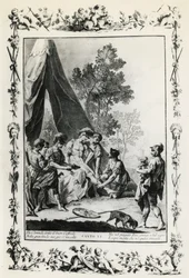 Jerusalem Toimitettu, Giovanni Battista Piazzettan (1683-1754) kanton XI kuvitus Torquato Tasson (1544-1595) runolle, painos julkaistiin Venetsiassa 1745, Italia