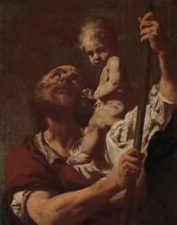 Pyhä Christopher kantoi vauva-Kristusta, 1730-luku.