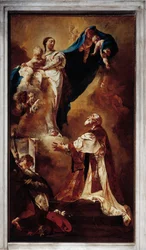 Neitsyt ilmestyy St Philip Nerille (öljy kankaalle