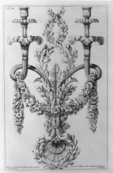 Koristeet. Giovanni Piranesi (tunnetaan nimellä Piranese) piirustus (1720-1778).