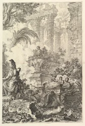 Etukappale, Minervan patsas, n. 1748.