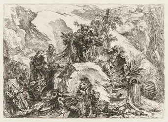 Groteschi: Ruins with Deaths Head and Skeleton.