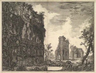 Hadrianuksen huvila: Piazza Oro Piazza of Gold Näkymä Circonfen jäännöksille ..., n. 1776.
