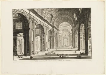 Vatikaanin Pietarinkirkon sisäkuva, julkaisusta Views of Rome (Rooma).