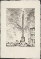 Lateraanse Obelisk Roomassa Egyptin obeliski (otsikko esineessä) Gezichten op Rome (sarjan nimi) Näkymät Roomaan suunnitellut ja kaivertanut Giambattista Piranesi arkkitehti Ve (nez) iano (sarjan nimi)