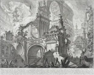 Osa muinaisten roomalaisten käytössä olleesta tilavasta ja upeasta satamasta, joka avautuu suurelle torille, 1761-80.