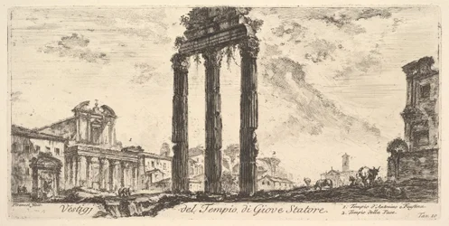 Levy 10: Jupiterin temppelin rauniot Staattori Jupiter tukija. 1. Temppeli ..., n. 1748.