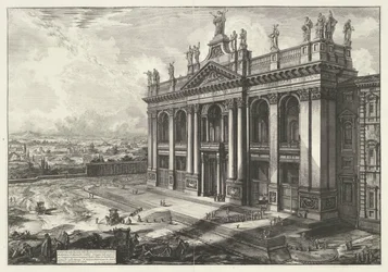 Sint-Jan van Lateranen Roomassa Näkymä S. Giovanni Lateranon basilikan julkisivulle (...) (otsikko esineessä) Gezichten op Rome (sarjan nimi) Näkymät Roomaan suunnitellut ja kaivertanut Giambattista Piranesi arkkitehti Ve (nez) iano (sarjan nimi)
