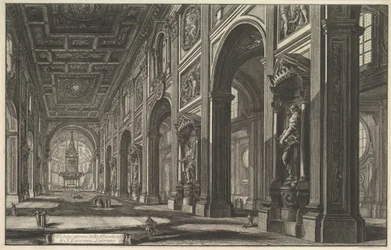 San Giovanni in Laterano, sisänäkymä, sarjasta "Vedute di Roma" (Näkymiä Roomasta)