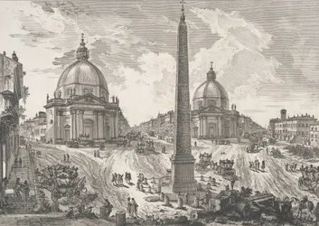 Piazza del Popolo Näkymä Piazza del Popololle, n. 1750.