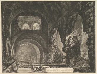 Niin kutsuttu Maecenasin huvila Tivolissa. Sisustus kahdella hahmolla..., n. 1764.