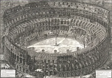 Näkymä Flaviuksen amfiteatterille, joka tunnetaan nimellä Colosseum, 1776.