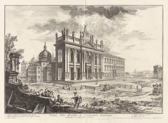 Näkymä San Giovanni Lateranon basilikalle Vedute di Romasta (näkymät Roomaan)