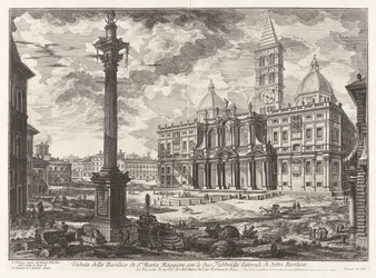 Näkymä Santa Maria [Maggiore] -basilikalle kahdella vierekkäisellä siipellä, Vedute di Romasta (näkymät Roomaan)