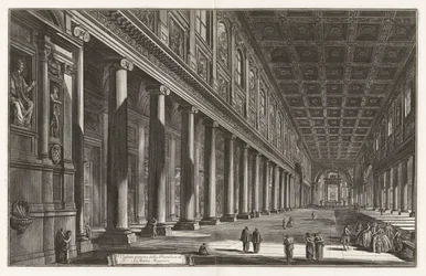 Sisänäkymä Santa Maria Maggioren basilikaan, Vedute di Romasta (näkymät Roomaan)