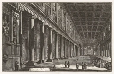 Santa Maria Maggioren basilikan sisänäkymä, sarjasta "Näkymiä Roomasta"