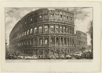 Näkymä Flavian amfiteatterille, nimeltään Colosseum, Views of Rome -näkymästä