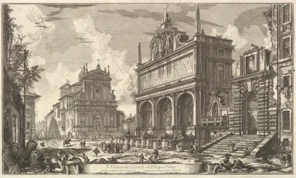 Näkymä Acqua Felicen alkulähteelle..., teoksesta Vedute di Roma (Roomalaisia näkymiä)