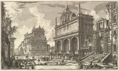 Näkymä Acqua Felicen suihkulähteelle..., Vedute di Roma Roman Viewsista, n. 1751.