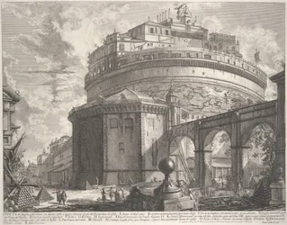 Näkymä keisari Hadrianuksen mausoleumista nimeltä Castel S. Angelo..., n. 1756.