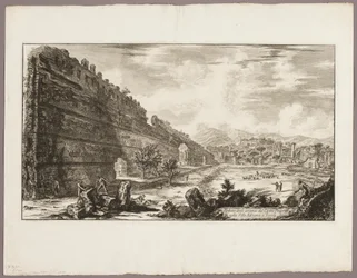 Näkymä preetoriaanilinnoituksen [Poecile] jäänteistä, Hadrianuksen huvila, Tivoli, alkaen Views of Rome (Näkymiä Roomasta).