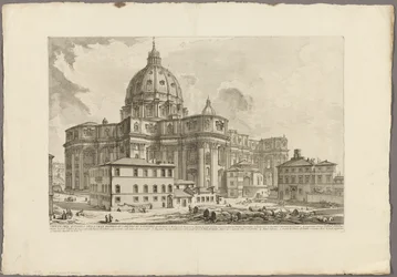 Näkymä Vatikaanin Pietarinkirkon ulkoseinästä, osoitteesta Views of Rome (Näkymiä Roomasta)