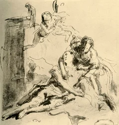 Angelica hoitaa Medorin haavoja, c1757, 1928