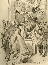 Madonna valtaistuimelle pyhien kanssa 1700-luvun puolivälissä 1928