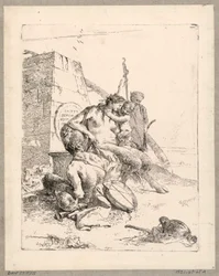 Satyr-perhe obeliskillä, levy 11 Scherzi di Fantasialta