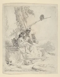 Itämaisen talonpojan perhe, Scherzistä, n. 1740.