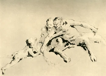 Kaksi faunia ja Cupido, 1700-luvun puoliväli, 1928