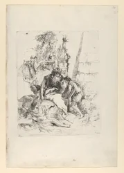Kaksi taikuria ja kaksi poikaa Scherzistä, n. 1743-50.