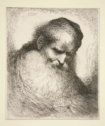 Vanha mies, jolla on parta edessä (sarjasta Large Oriental Heads)