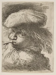 Nuori mies trumpetti vasemmalle, sarjasta Small Heads in Oriental..., n. 1645-1650.