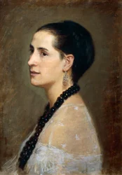 Giovanni Boldinin (1842-1931) muotokuva Adelaide Ristorista, öljy kankaalle, 55x41 cm