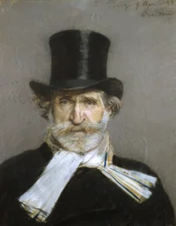 Giuseppe Verdin muotokuva, 1880-luku (pastelli paperille)
