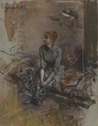 Näyttelijä Gabrielle Réjanen muotokuva 1856-1920