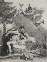 Merkurius ilmestyy Aenealle unessa, 1757.