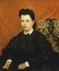 Ensimmäisen vaimon muotokuva, Giovanni Fattori (1825-1908), öljy kankaalle, 83x70 cm
