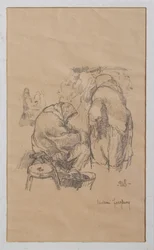 Naiset torilla 1918 (litho)