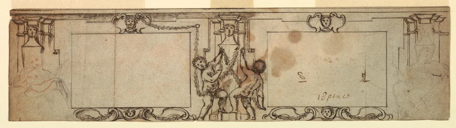 Piirustus, kaiverrettujen paneelien projekti, 1650