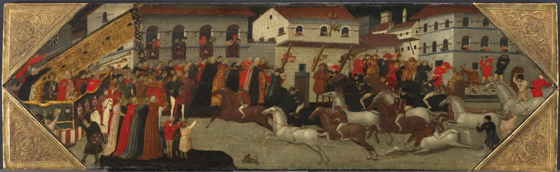 Paneeli Cassonesta: Palion rotu Firenzen kaduilla, 1418