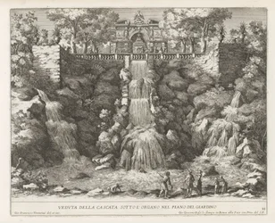 Cascade in de tuinen van de Villa d