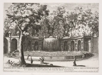 Rooman suihkulähteet, kirja IV, levy 7: Tiburtine Sibylin suihkulähde (Fontana della Sibilla Tiburtina)