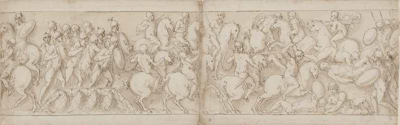 Marcus Aurelius lähtee laiturille jalkaväen ja ratsuväen kanssa (CVIII); etenevät roomalaiset torjuvat sarmatialaiset (CIX)
