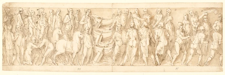 Sarmatialaiset antautuvat (LIII); Saksalaiset johdetaan Tonavan yli (LIX); Sarmatialaiset syyttivät saksalaisia ennen Marcus Aureliusta (LX); pään mestauskohtauksen alku (LXI)